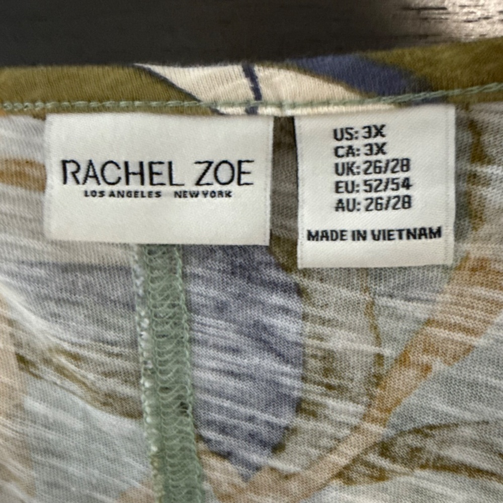 Rachel Zoe Women’s Plus short sleeve cotton tee knit tropical Size 3X - Picture 6 of 7
